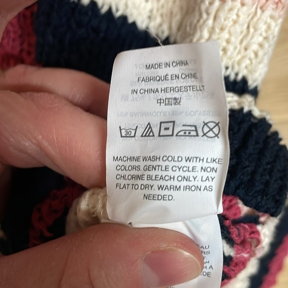 J Crew Size Large Cotton/Polyester Blend Striped Sleeveless Sweater Knit Top - Picture 7 of 8